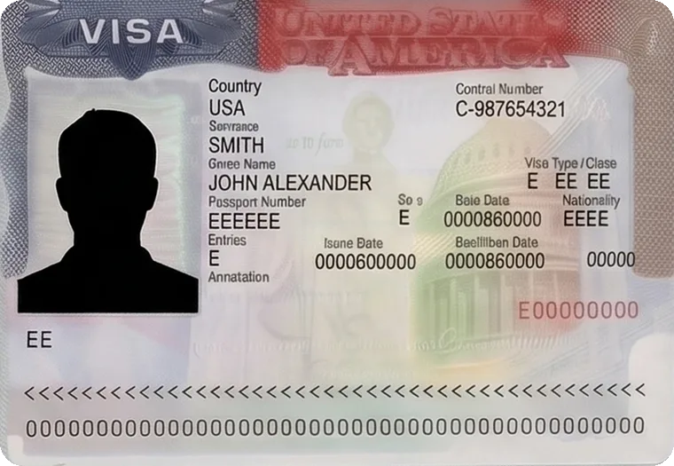 Visa Americana (frente)